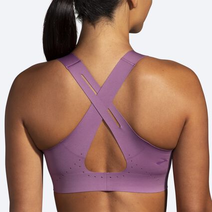 Brooks Blue Uplift Crossback Sports Bra size small Cut Outs Support 