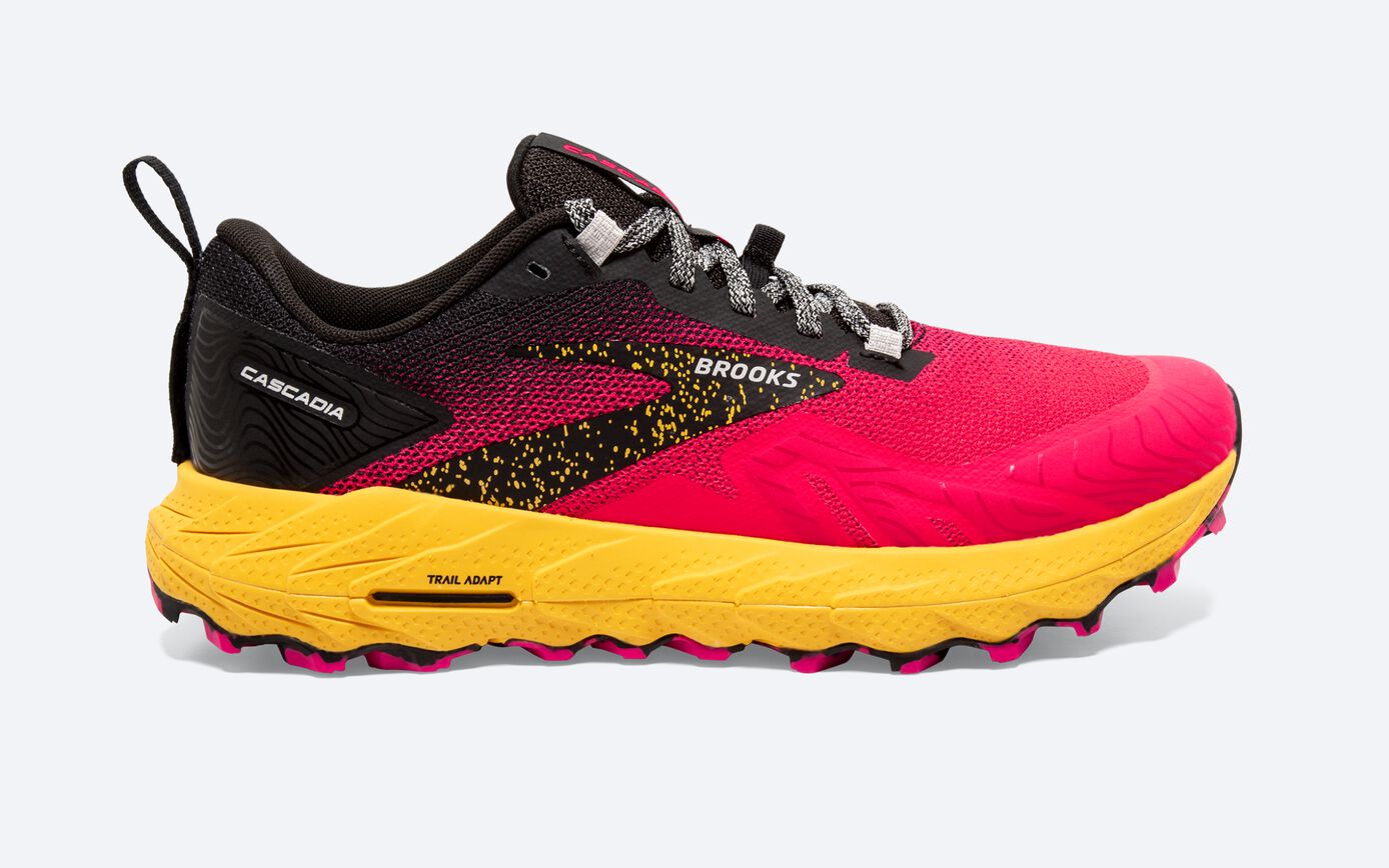 Brooks Cascadia Women's Trail Running Shoes Black Pink Size 10 B (Medium)  Used