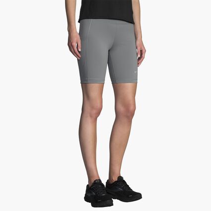 Model angle (relaxed) view of Brooks Method 8" Short Tight for women