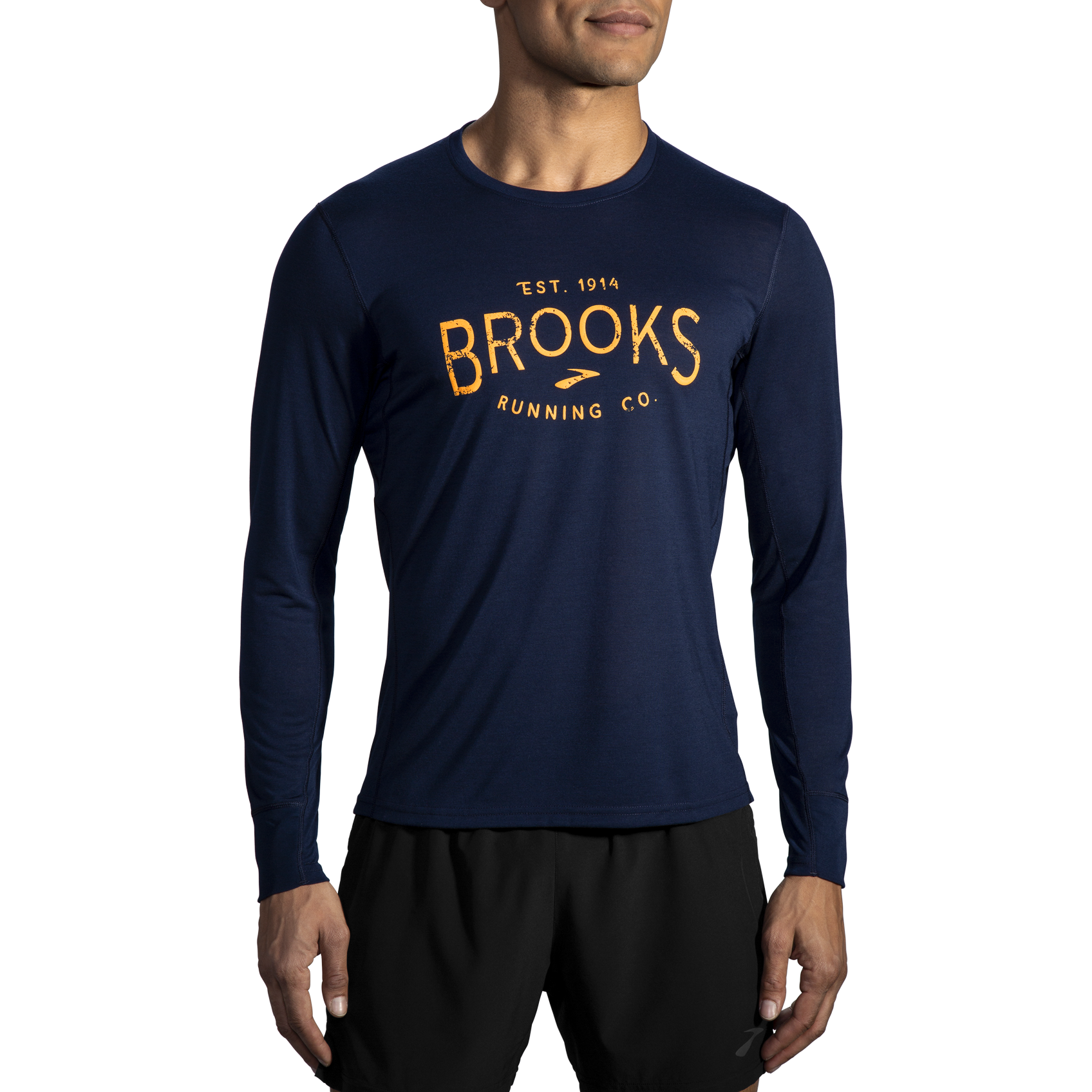 brooks running shirt mens