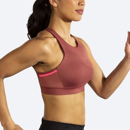 Brooks Women's 3 Pocket Sports Bra for Running, Workouts & Sports, Rr  Glitch Print/Copper, 30A/B : : Fashion