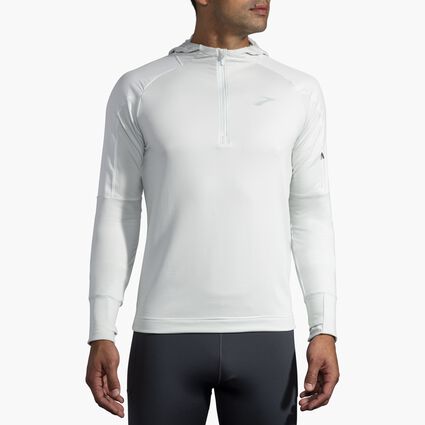 Model (front) view of Brooks Notch Thermal Hoodie for men