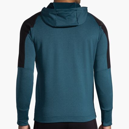 Model (back) view of Brooks Notch Thermal Hoodie for men
