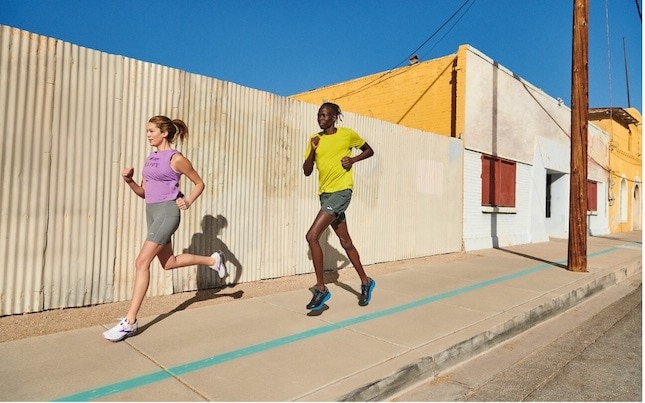 Two runners outside