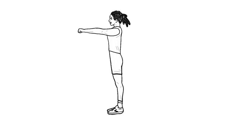 An animated gif of a woman demonstrating Hindu squats