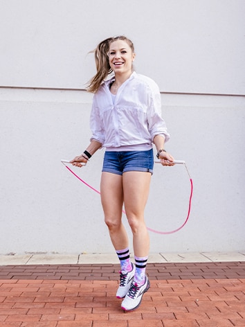 Woman jump roping