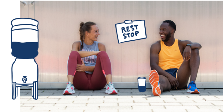 Two runners sitting after a run