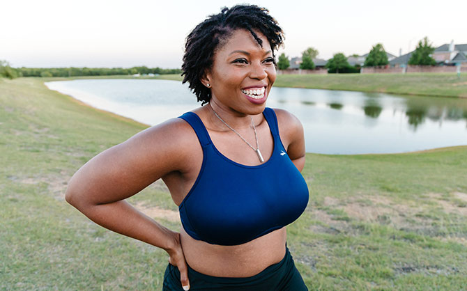 Woman smiling after a run