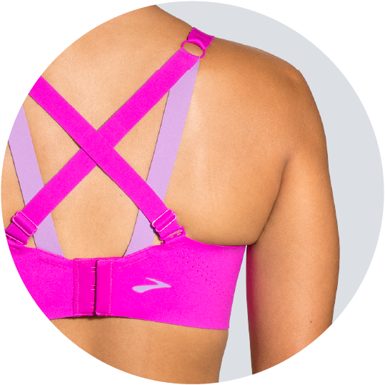 Brooks Women's Pink Rebound Racer Hook & Loop Adjustable Sports Bra Size M