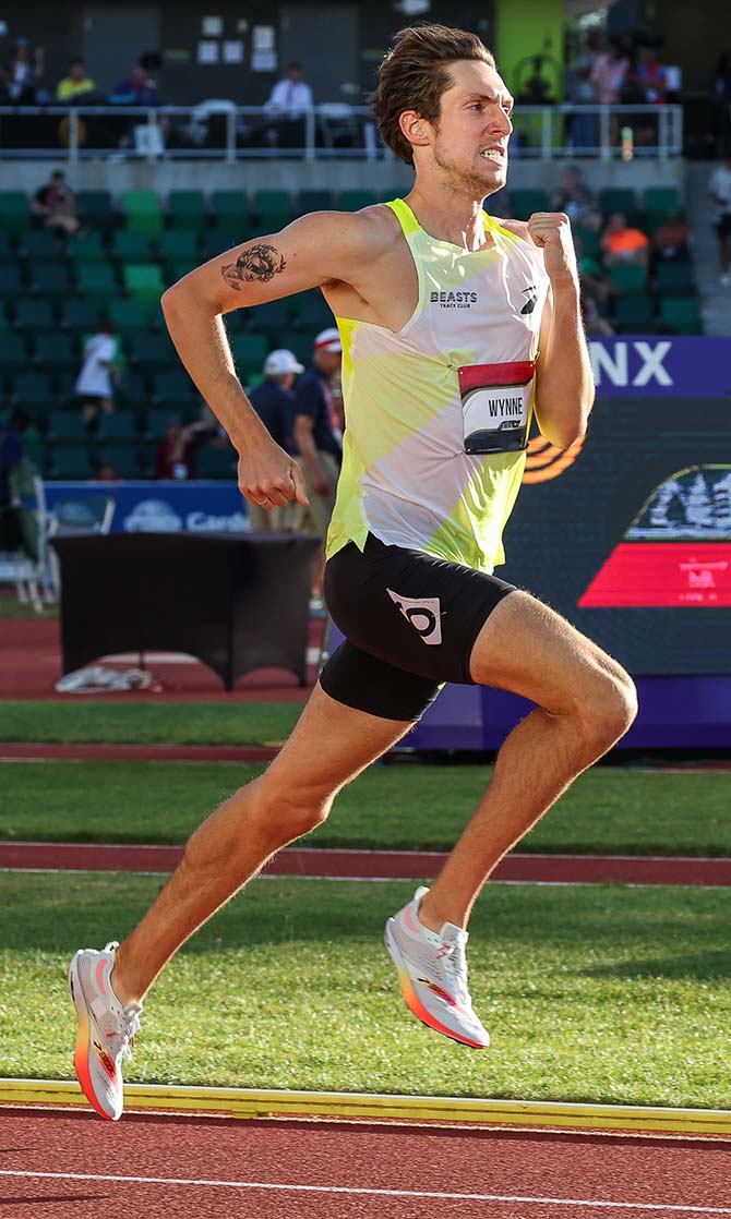 Runner takes off during a race