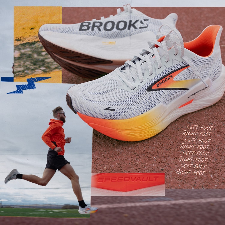 Collage of Josh Kerr wearing the Brooks Hyperion Max 2