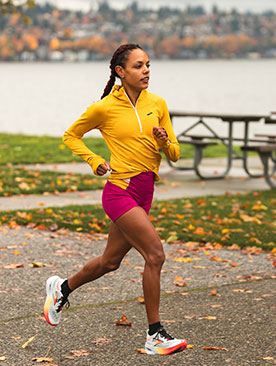 Erika Kemp en pleine course